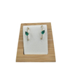 Karat Gold Diamond Pear-Shape Emerald Huggie Earrings