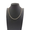 Karat Gold Trio Diamond Necklace Half Tennis Necklace