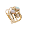 925 Sterling Silver Opal Ring Bypass ring
