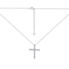 Women's Heart Cubic Zirconia Hip Hop Jewelry Silver Cross Necklace