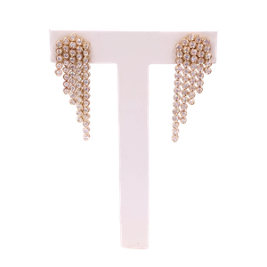 Customs Luxury Gold Jewelry Shiny Sparkle Diamond Exaggerated Long Tassel Earrings for Women