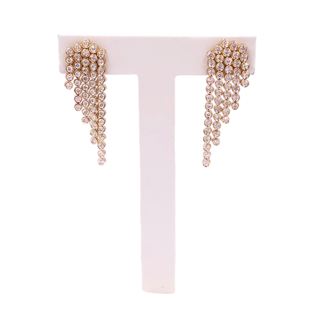 Customs Luxury Gold Jewelry Shiny Sparkle Diamond Exaggerated Long Tassel Earrings for Women