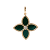 Karat Gold Four Leaf Clover Pendant Malachite Pendant