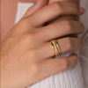 925 Sterling Silver Cross Ring Zircon Dainty Multi Layer Ring