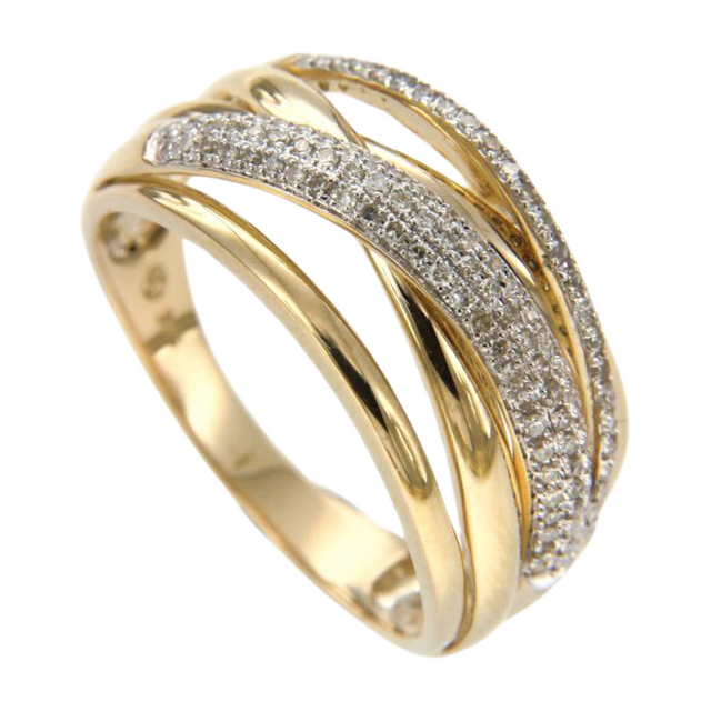 925 Sterling Silver Criss Cross Wide Band Stackable ring Cocktail Ring
