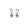 Karat Gold Luxury Diamond Jewelry Four Leaf Clover Earrings