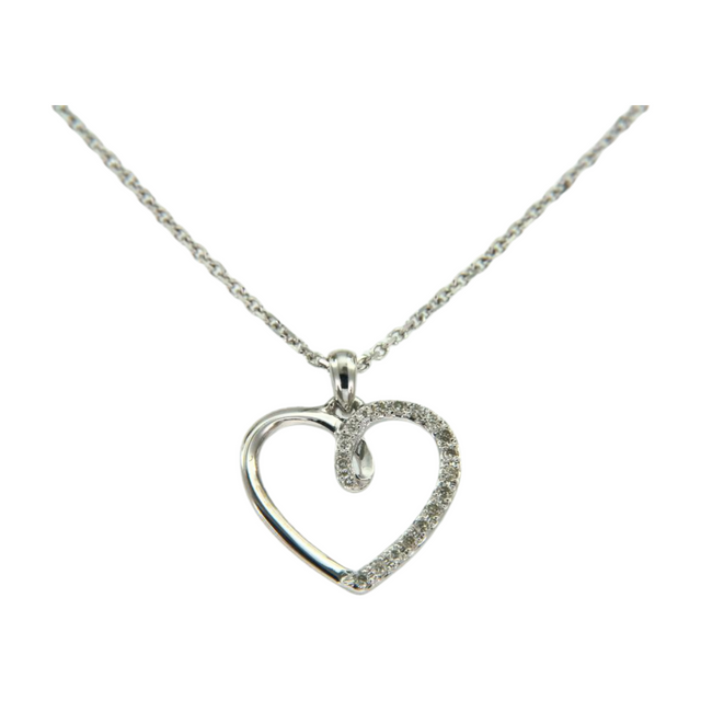 925 Sterling Silver Love heart pendant Cubic Zirconia Heart Necklace