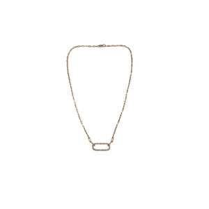 Custom Wholesale 925 Sterling Silver Open Long Oval Shape Charm Necklace Paperclip Necklace 
