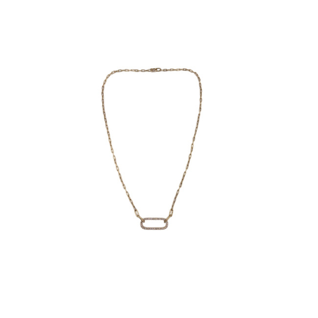 Custom Wholesale 925 Sterling Silver Open Long Oval Shape Charm Necklace Paperclip Necklace 