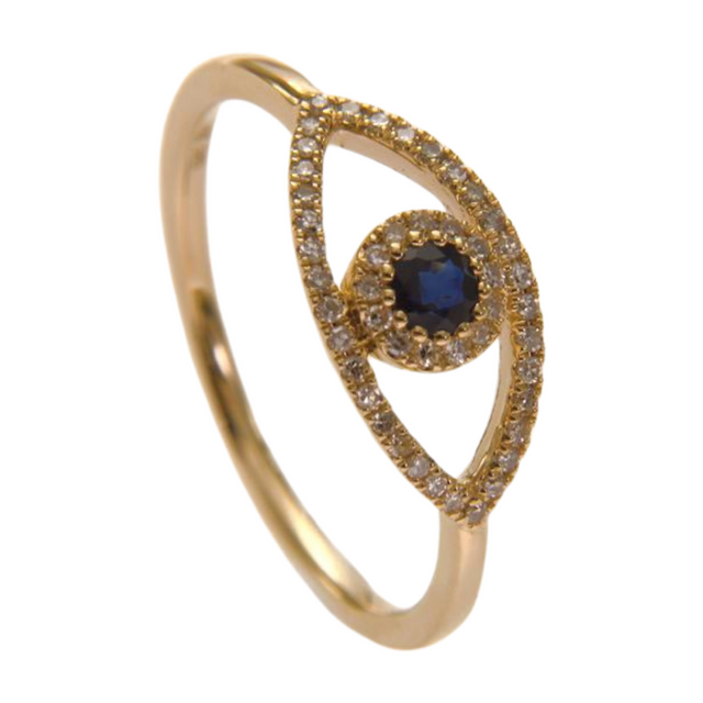 925 Sterling Silver Evil Eye Fidget Ring Silver Ring for Women