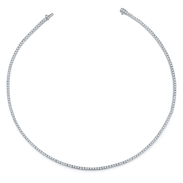 6.0ctw Round Lab Grown diamonds Four-Prong Tennis Necklace