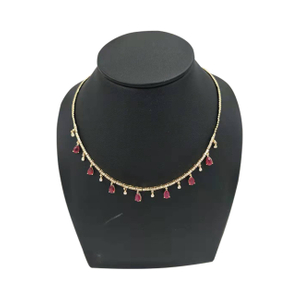Karat Gold Emerald Teardrop Necklace Choker Necklace