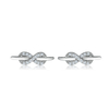 925 Sterling Silver Cubic Zirconia Infinite Hoop Earrings Sparkling Infinity Stud Earrings 