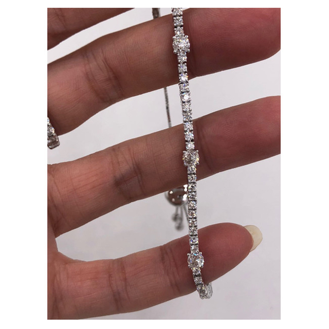 Karat Gold Adjustable Diamond Tennis Braclet