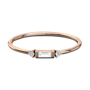Karat Gold Baguette Cut Diamond Minimalist Ring