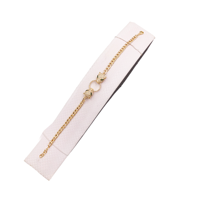 925 Sterling Silver Double Leopard Head Bracelet