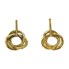 Gold Knot Stud Earrings Diamond Circle Swirl Earrings for Women