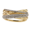 925 Sterling Silver Criss Cross Wide Band Stackable ring Cocktail Ring