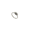 925 Sterling Silver Created Sapphire Evil Eye Ring