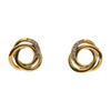 Gold Knot Stud Earrings Diamond Circle Swirl Earrings for Women