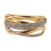 925 Sterling Silver Criss Cross Wide Band Stackable ring Cocktail Ring