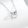 925 Sterling Silver buckle necklace Interlocking Sparkling Heart Halo Pendant Necklace 