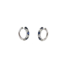 925 Sterling Silver Created Sapphire Hoop Earrings