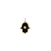 Karat Gold Black Onyx Hamsa Hand Pendant