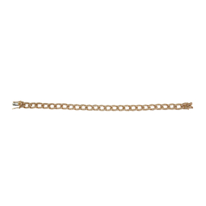 Karat Gold Diamond Cuban Link Chain Statement Bracelet