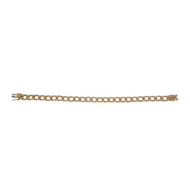 Karat Gold Diamond Cuban Link Chain Statement Bracelet