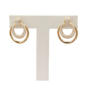 925 Sterling Silver Geometric Circle Double Hoop Earrings