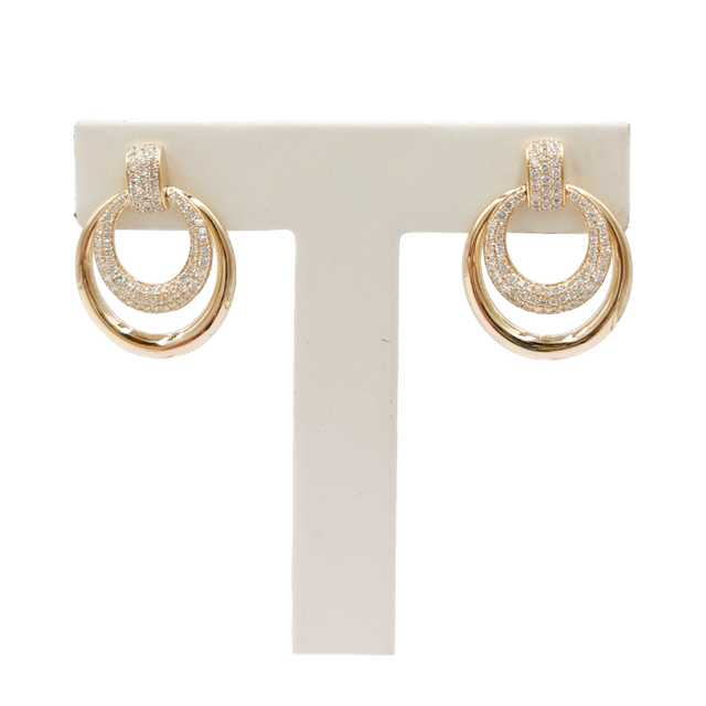 925 Sterling Silver Geometric Circle Double Hoop Earrings