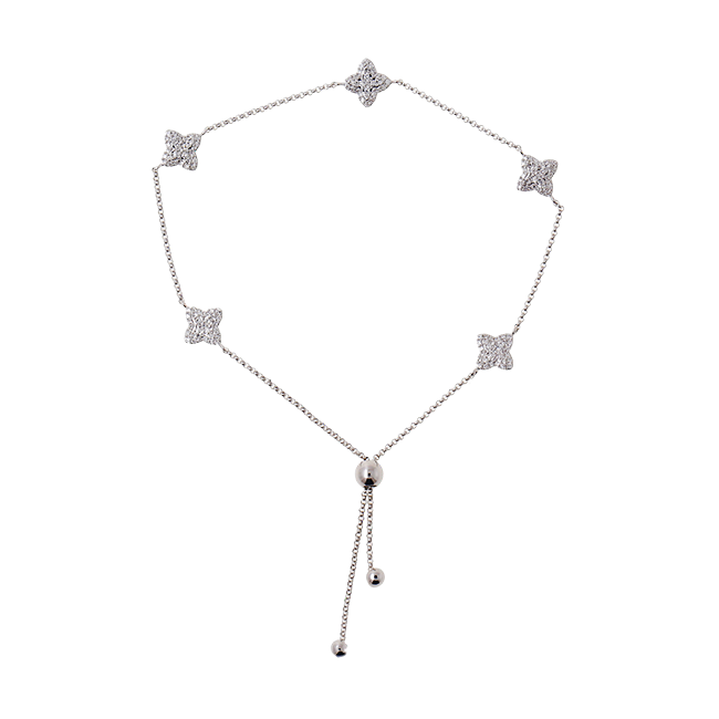 925 Sterling Silver Flower Bracelet Five Clover Bracelet