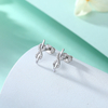925 Sterling Silver Cubic Zirconia Infinite Hoop Earrings Sparkling Infinity Stud Earrings 