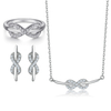 Trendy Sparkling Infinity Collier Necklace Forever Love Sterling Silver Women's Necklace