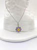 925 Sterling Silver Classic Jewelry Tanzanite And Citrine Flower Pendant Necklace