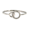 Trendy 925 Sterling Silver Interlocking Ring Double Circle Infinity Ring