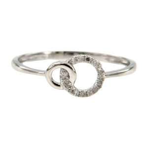 Trendy 925 Sterling Silver Interlocking Ring Double Circle Infinity Ring