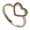 Trendy Luxury Valentine Forever Love Open Heart Ring Dainty Gold Diamond Ring