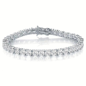 Hip Hop 925 Sterling Silver Jewelry Modern 925 Sterling Silver Bracelet 3mm Tennis Bracelet