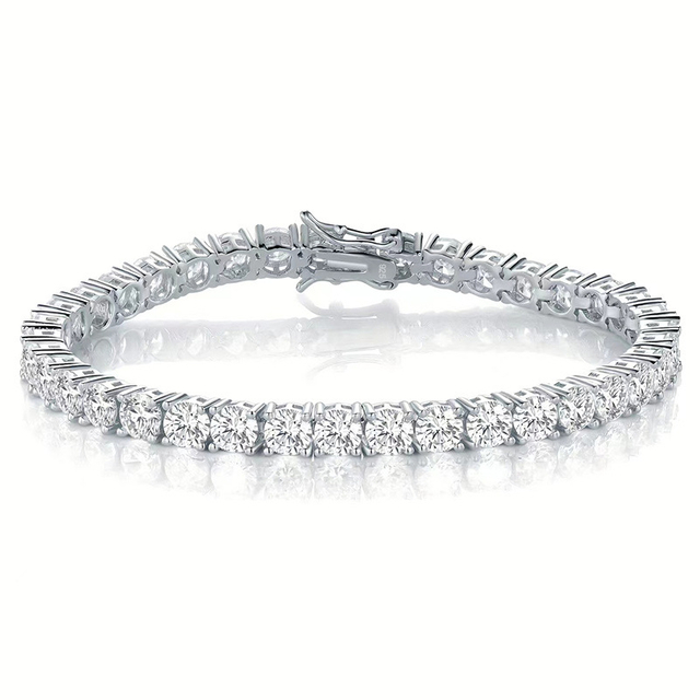Hip Hop 925 Sterling Silver Jewelry Modern 925 Sterling Silver Bracelet 3mm Tennis Bracelet