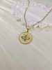 Custom Gold Bumble Bee pendant Diamond Vintage Sandblasted Disc Pendant