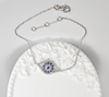 Religious 925 Sterling Silver Bracelet Evil Eye Bracelet for Women