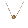 Diamond Solitaire Pendant Necklace Gold Bezel Minimalist Necklace for Women