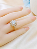 925 Sterling Silver 4 Carat Round Unique Flower Diamond Engagement Rings