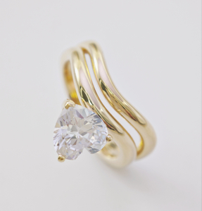 925 Sterling Silver 3.5 Carat Diamond Heart Shaped Solitaire Engagement Rings