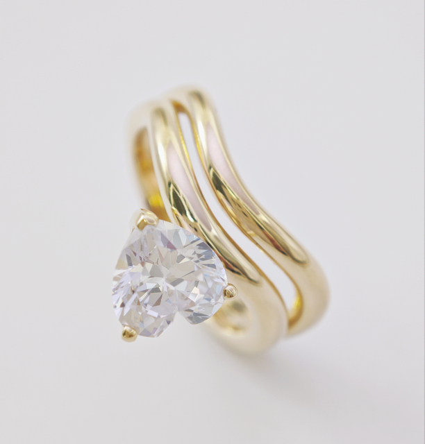 925 Sterling Silver 3.5 Carat Diamond Heart Shaped Solitaire Engagement Rings