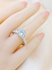 925 Sterling Silver Round Brilliant Cut Diamond Hidden Halo Engagement Ring