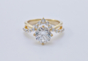 925 Sterling Silver Vintage 3.5 Carat Round Diamond Engagement Ring