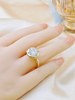 925 Sterling Silver 6 carat diamond ring Halo Solitaire Engagement Rings